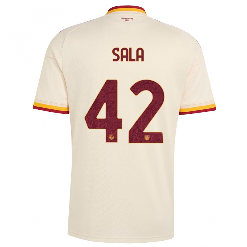 נשים כדורגל Edoardo Sala #42 שמפניה אדום צהוב הרחק ג'רזי 2026/27