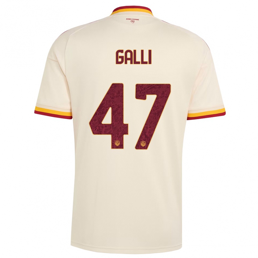 נשים כדורגל Giulia Galli #47 שמפניה אדום צהוב הרחק ג'רזי 2026/27