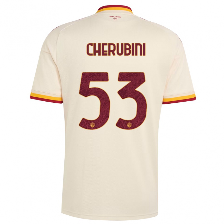נשים כדורגל Martina Cherubini #53 שמפניה אדום צהוב הרחק ג'רזי 2026/27