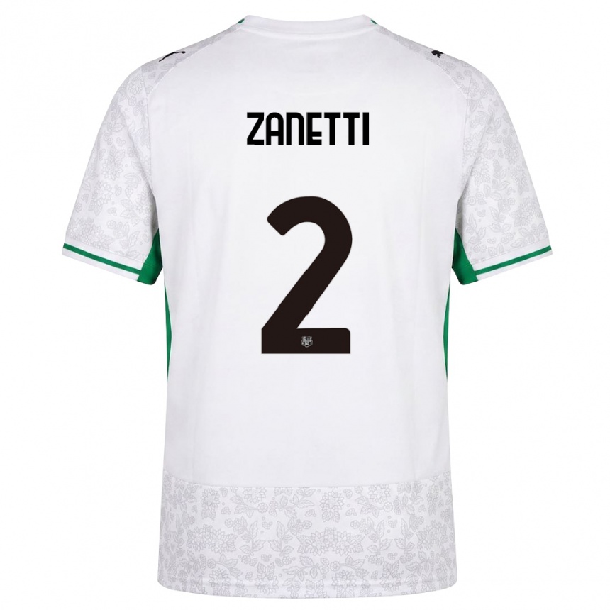 נשים כדורגל Matteo Zanetti #2 לבן שחור ירוק הרחק ג'רזי 2026/27