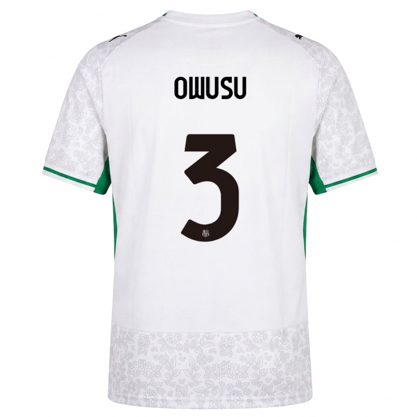 נשים כדורגל Gideon Owusu #3 לבן שחור ירוק הרחק ג'רזי 2026/27