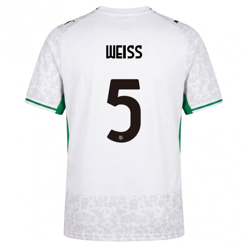נשים כדורגל David Weiss #5 לבן שחור ירוק הרחק ג'רזי 2026/27