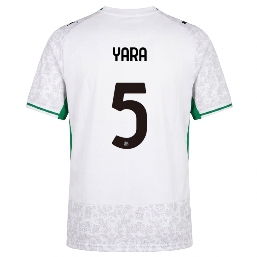נשים כדורגל Moussa Yara #5 לבן שחור ירוק הרחק ג'רזי 2026/27
