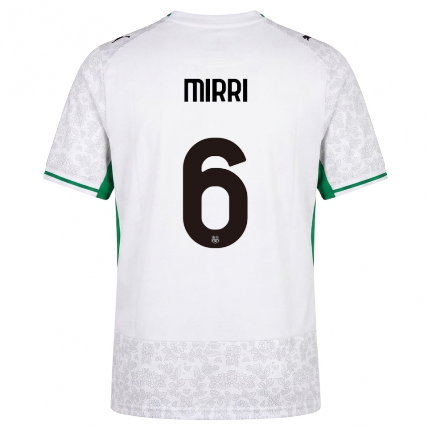 נשים כדורגל Mattia Mirri #6 לבן שחור ירוק הרחק ג'רזי 2026/27