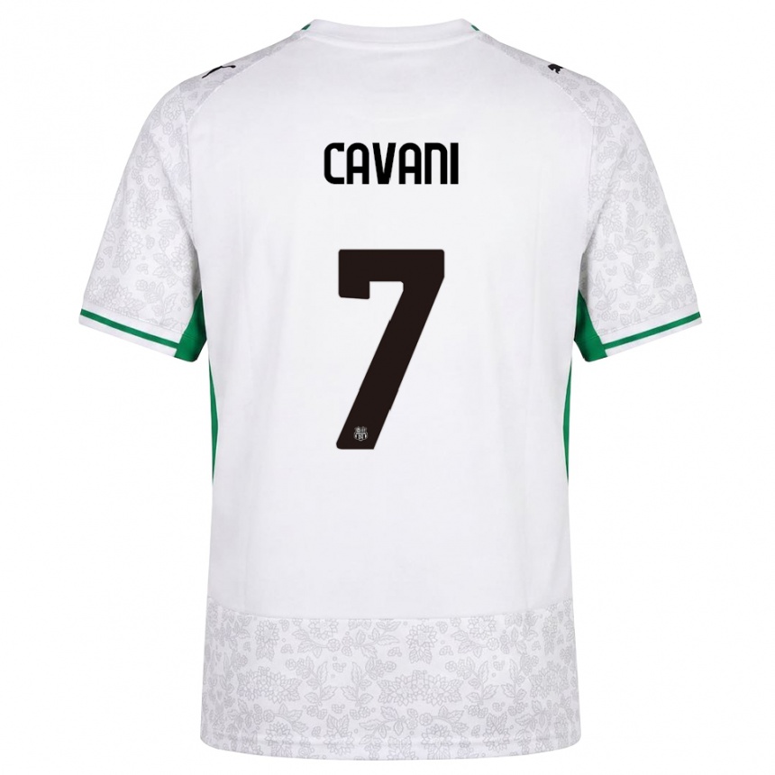 נשים כדורגל Lorenzo Cavani #7 לבן שחור ירוק הרחק ג'רזי 2026/27