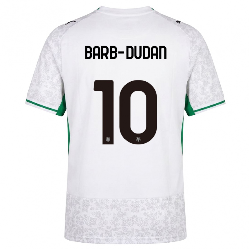 נשים כדורגל Marco Barb-Dudan #10 לבן שחור ירוק הרחק ג'רזי 2026/27