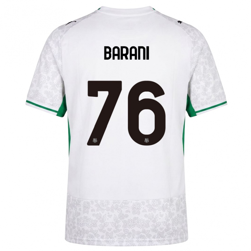 נשים כדורגל Luca Barani #76 לבן שחור ירוק הרחק ג'רזי 2026/27