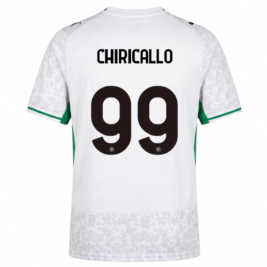 נשים כדורגל Giovanni Chiricallo #99 לבן שחור ירוק הרחק ג'רזי 2026/27