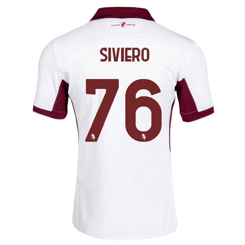 נשים כדורגל Lapo Siviero #76 בורדו לבן אדום הרחק ג'רזי 2026/27