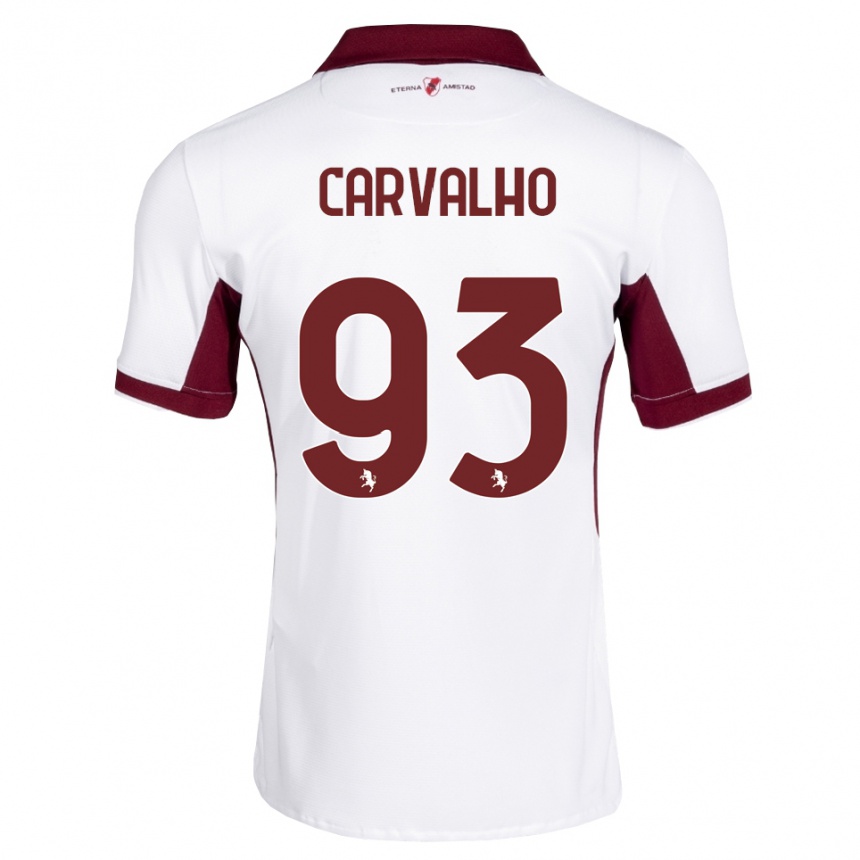 נשים כדורגל Lorenzo Carvalho #93 בורדו לבן אדום הרחק ג'רזי 2026/27 נשים כדורגל Lorenzo Carvalho #93 בורדו לבן אדום הרחק ג'רזי 2026/27