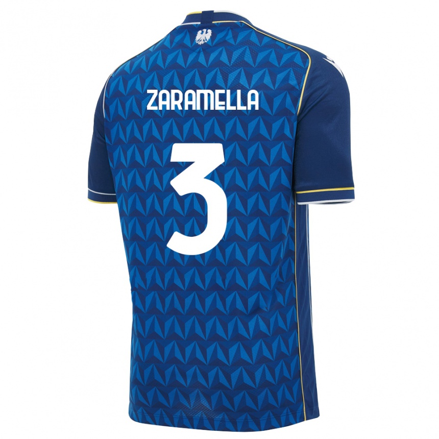 נשים כדורגל Pietro Zaramella #3 כחול מלכותי כחול הרחק ג'רזי 2026/27