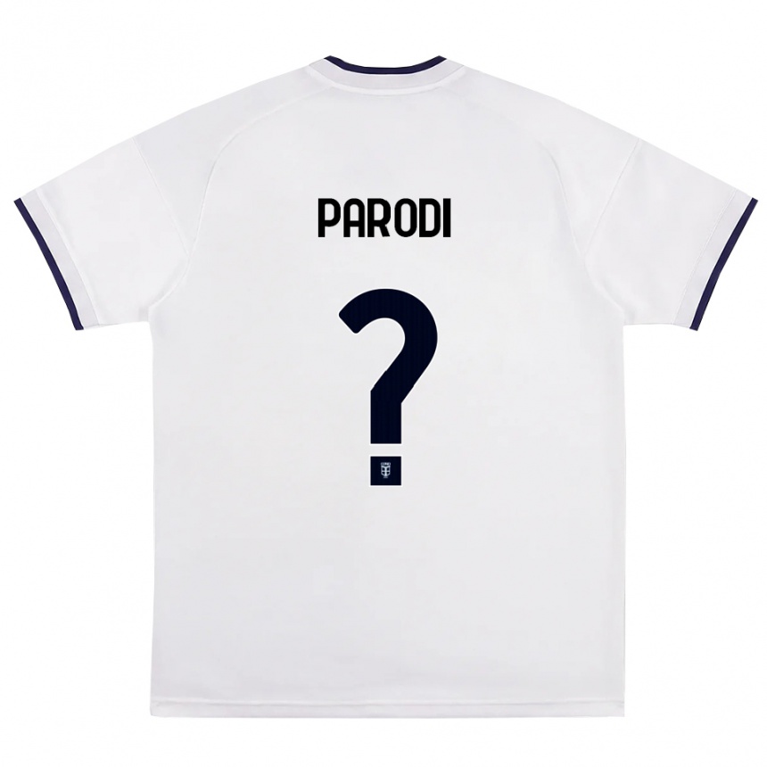 נשים כדורגל Michael Parodi #0 לבן אדום כחול מלכותי הרחק ג'רזי 2026/27