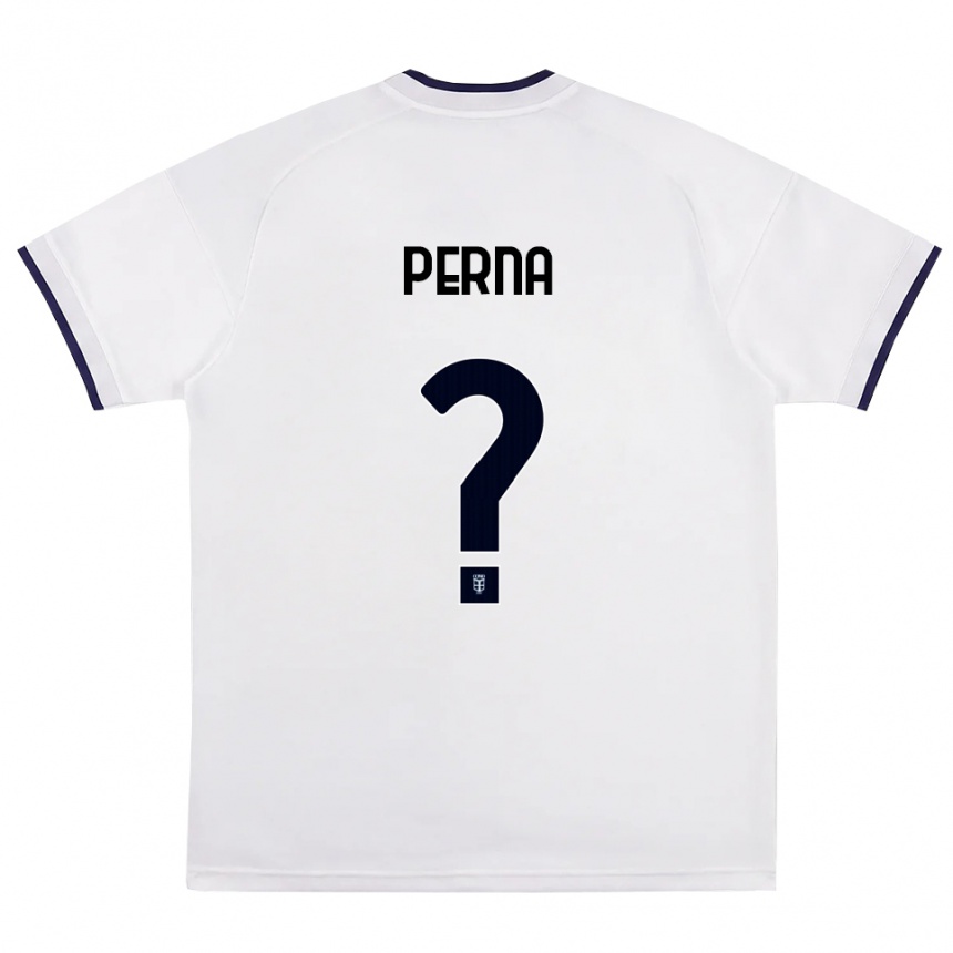 נשים כדורגל Davide Perna #0 לבן אדום כחול מלכותי הרחק ג'רזי 2026/27