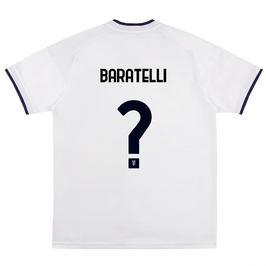 נשים כדורגל Mattia Baratelli #0 לבן אדום כחול מלכותי הרחק ג'רזי 2026/27