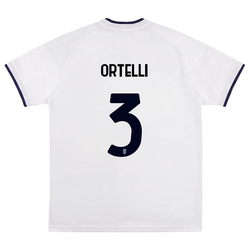 נשים כדורגל Manuel Ortelli #3 לבן אדום כחול מלכותי הרחק ג'רזי 2026/27