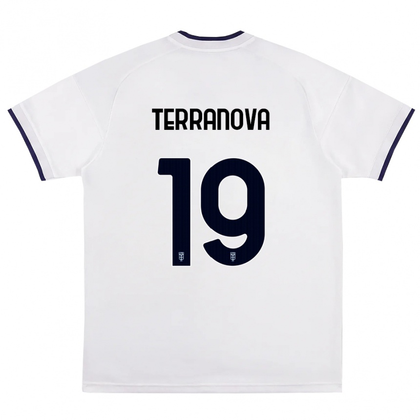 נשים כדורגל Mattia Terranova #19 לבן אדום כחול מלכותי הרחק ג'רזי 2026/27