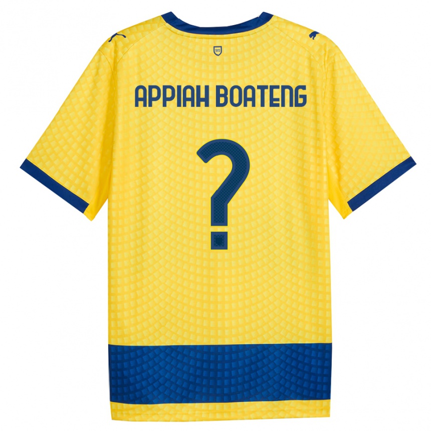 נשים כדורגל Matthew Appiah Boateng #0 צהוב כחול שחור הרחק ג'רזי 2026/27
