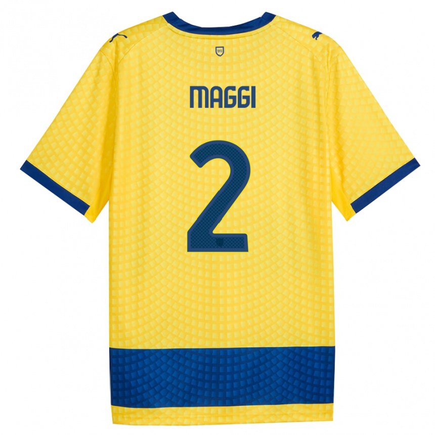 נשים כדורגל Jacopo Maggi #2 צהוב כחול שחור הרחק ג'רזי 2026/27