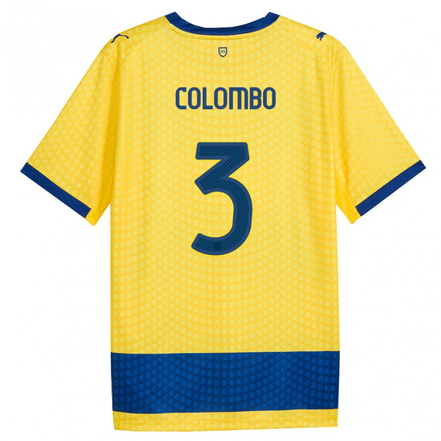 נשים כדורגל Daniel Colombo #3 צהוב כחול שחור הרחק ג'רזי 2026/27