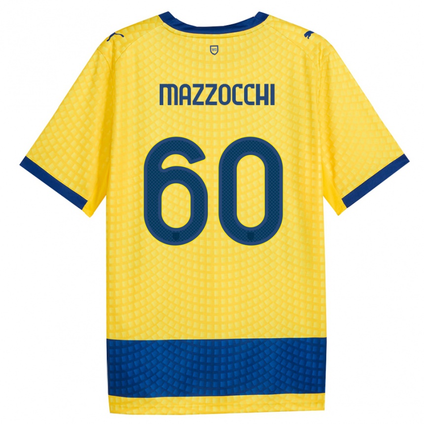 נשים כדורגל Alessandro Mazzocchi #60 צהוב כחול שחור הרחק ג'רזי 2026/27