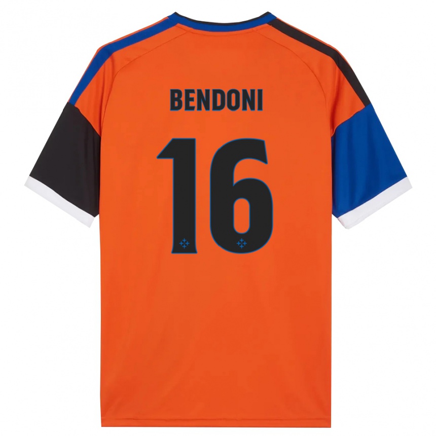 נשים כדורגל Marco Bendoni #16 כתום כחול שחור לבן הרחק ג'רזי 2026/27 נשים כדורגל Marco Bendoni #16 כתום כחול שחור לבן הרחק ג'רזי 2026/27