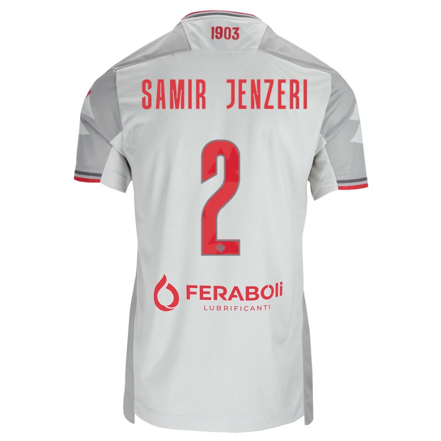 נשים כדורגל Gabriele Samir Jenzeri #2 אפור לבן אדום הרחק ג'רזי 2026/27 נשים כדורגל Gabriele Samir Jenzeri #2 אפור לבן אדום הרחק ג'רזי 2026/27