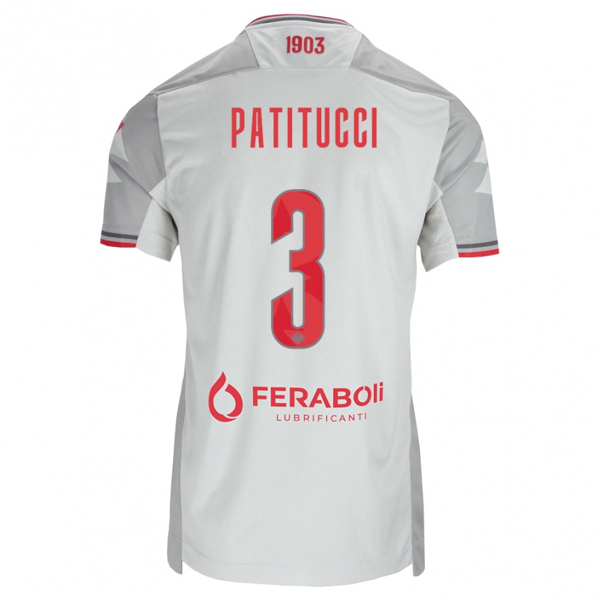 נשים כדורגל Christian Patitucci #3 אפור לבן אדום הרחק ג'רזי 2026/27 נשים כדורגל Christian Patitucci #3 אפור לבן אדום הרחק ג'רזי 2026/27
