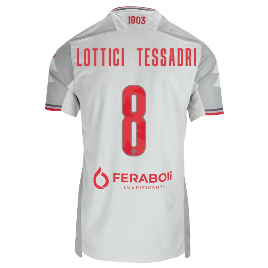 נשים כדורגל Simone Lottici Tessadri #8 אפור לבן אדום הרחק ג'רזי 2026/27