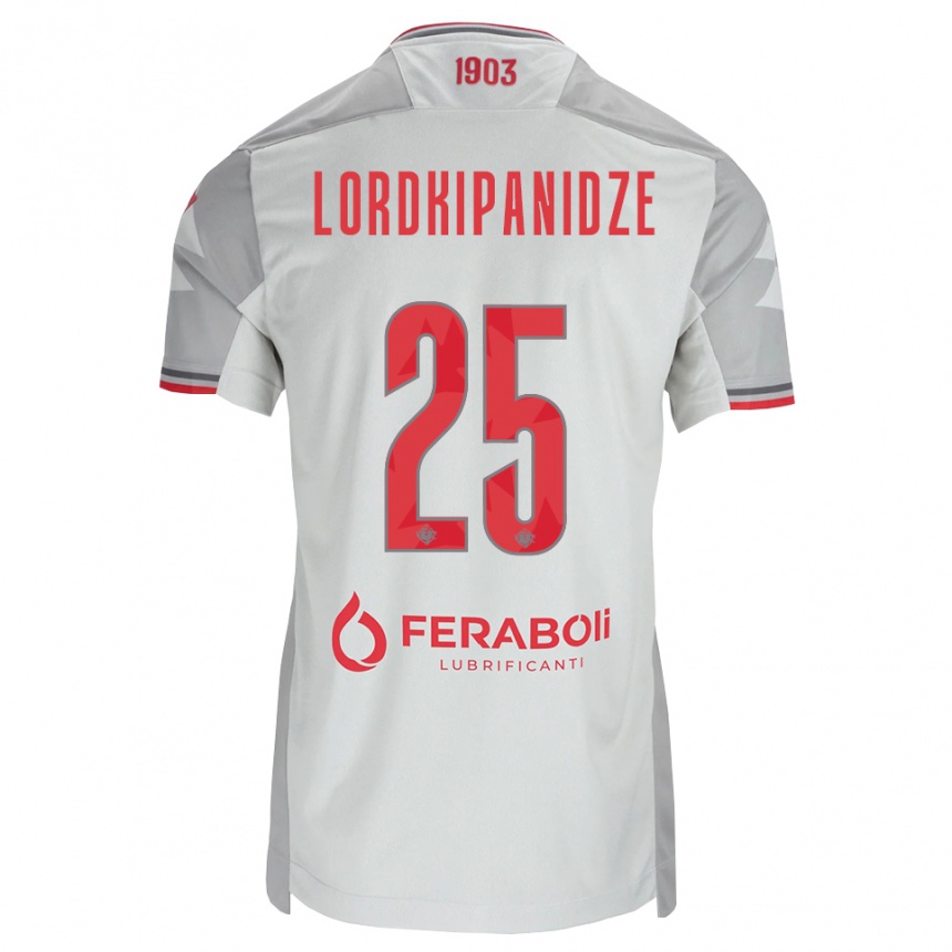 נשים כדורגל Dachi Lordkipanidze #25 אפור לבן אדום הרחק ג'רזי 2026/27
