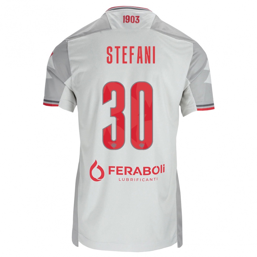 נשים כדורגל Christian Stefani #30 אפור לבן אדום הרחק ג'רזי 2026/27