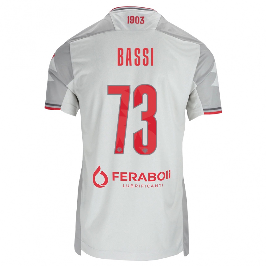 נשים כדורגל Emanuele Bassi #73 אפור לבן אדום הרחק ג'רזי 2026/27 נשים כדורגל Emanuele Bassi #73 אפור לבן אדום הרחק ג'רזי 2026/27