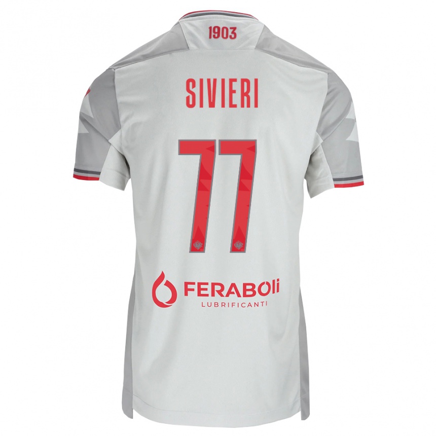 נשים כדורגל Lorenzo Sivieri #77 אפור לבן אדום הרחק ג'רזי 2026/27
