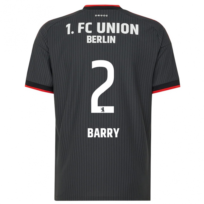 נשים כדורגל Sadou Barry #2 שחור לבן אדום הרחק ג'רזי 2026/27