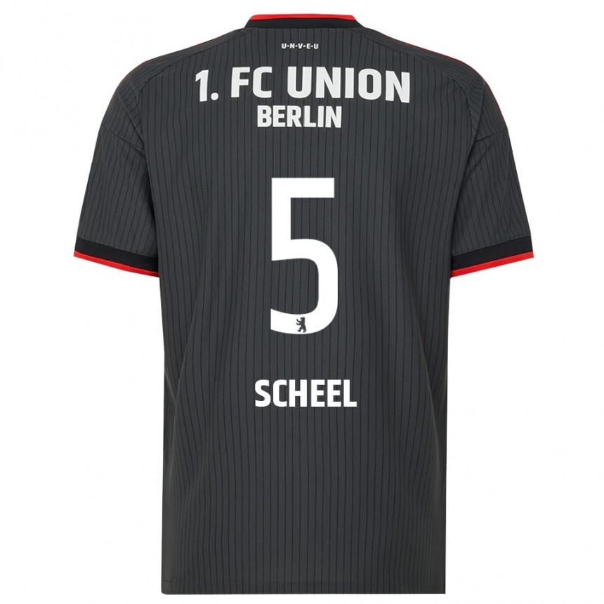 נשים כדורגל Luca Scheel #5 שחור לבן אדום הרחק ג'רזי 2026/27