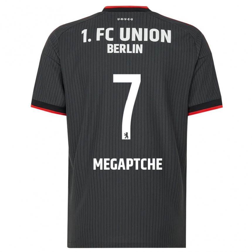 נשים כדורגל Yann Megaptche #7 שחור לבן אדום הרחק ג'רזי 2026/27