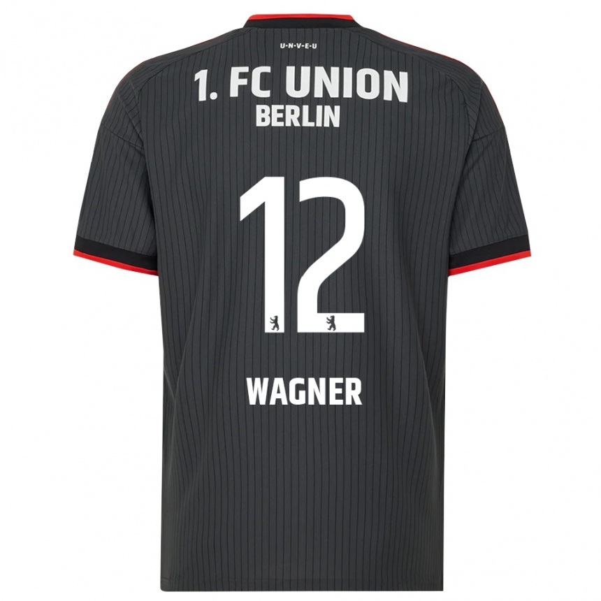 נשים כדורגל Melanie Wagner #12 שחור לבן אדום הרחק ג'רזי 2026/27