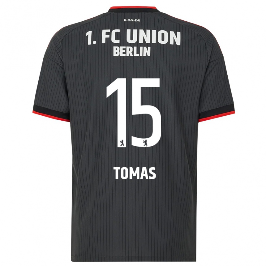 נשים כדורגל Milos Tomas #15 שחור לבן אדום הרחק ג'רזי 2026/27