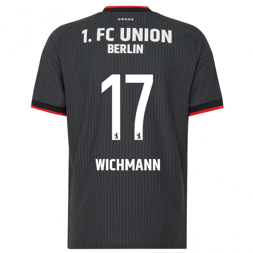 נשים כדורגל Julius Wichmann #17 שחור לבן אדום הרחק ג'רזי 2026/27
