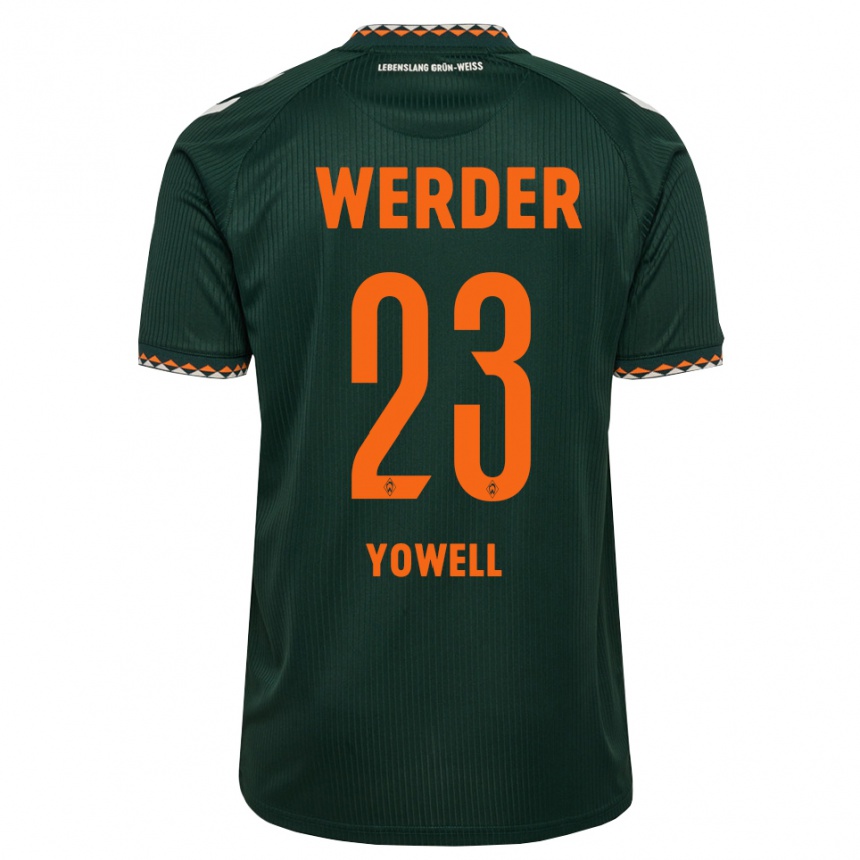נשים כדורגל Austin Yowell #23 ירוק כהה כתום לבן הרחק ג'רזי 2026/27
