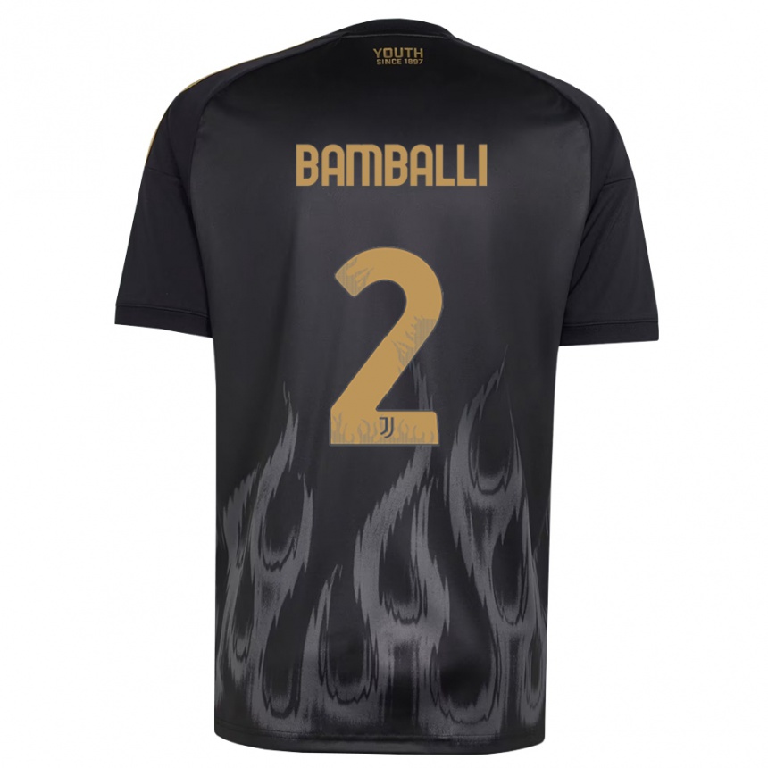 נשים כדורגל Léo Bamballi #2 שחור חום ג'רזי קיט שלישי 2026/27