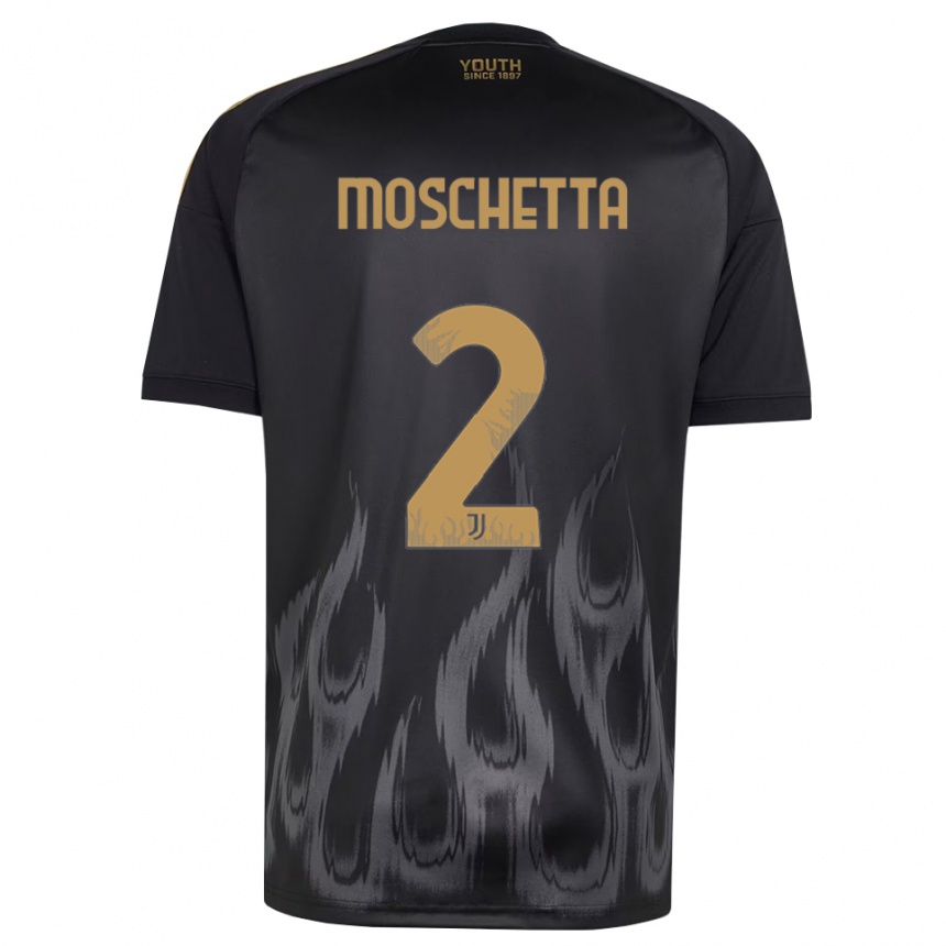 נשים כדורגל Lorenzo Moschetta #2 שחור חום ג'רזי קיט שלישי 2026/27