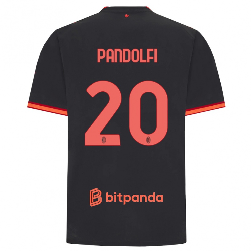נשים כדורגל Fabio Pandolfi #20 שחור אדום ג'רזי קיט שלישי 2026/27