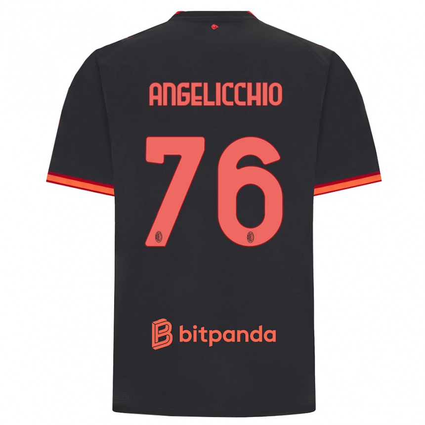 נשים כדורגל Mattia Angelicchio #76 שחור אדום ג'רזי קיט שלישי 2026/27