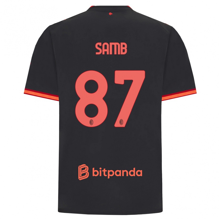 נשים כדורגל Ablaye Samb #87 שחור אדום ג'רזי קיט שלישי 2026/27