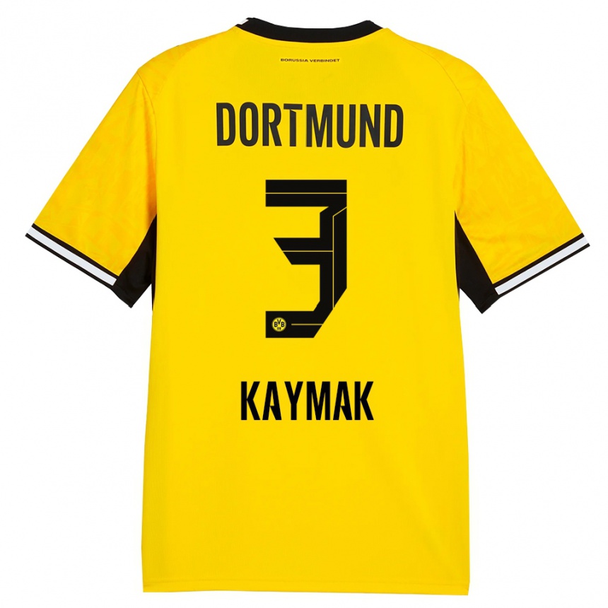 ילדים כדורגל Semih Kaymak #3 צהוב שחור לבן ג'רזי ביתית 2026/27