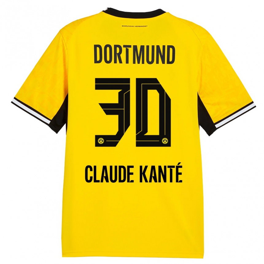 ילדים כדורגל Liam Claude Kanté #30 צהוב שחור לבן ג'רזי ביתית 2026/27