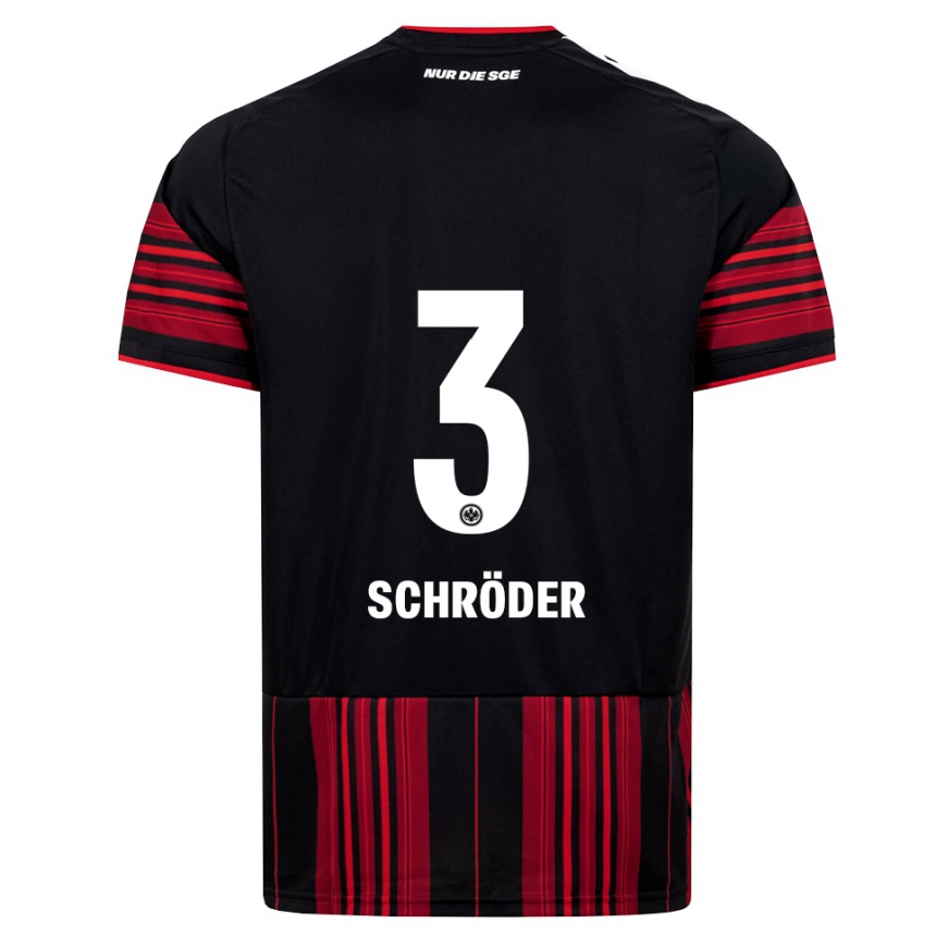 ילדים כדורגל Finn Schröder #3 שחור אדום לבן ג'רזי ביתית 2026/27