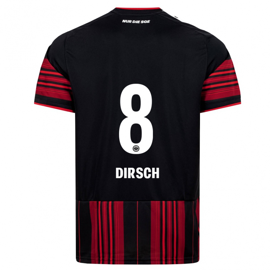 ילדים כדורגל Moritz Dirsch #8 שחור אדום לבן ג'רזי ביתית 2026/27