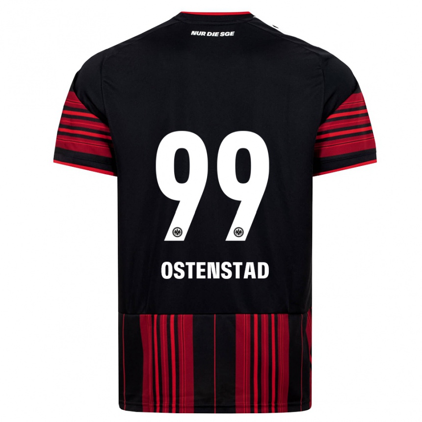 ילדים כדורגל Marthine Østenstad #99 שחור אדום לבן ג'רזי ביתית 2026/27