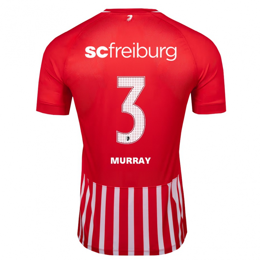 ילדים כדורגל Drew Murray #3 אדום לבן שחור ג'רזי ביתית 2026/27